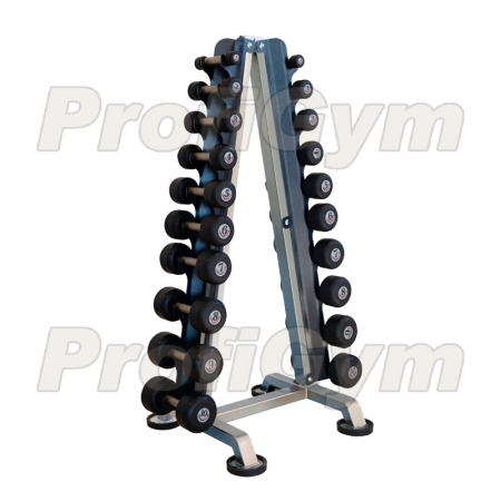 Гантельный ряд обрезиненный, от 1 до 10 кг, 10 пар